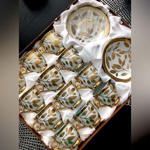 24 piece porcelain Turkish coffee set